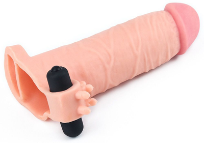 Насадка на пеніс з вібрацією Pleasure X-Tender Series Perfect for 5-6.5 inches Erect Penis колір тілесний (18915026000000000)