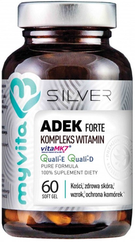 Suplement diety MyVita Silver ADEK Forte kompleks witamin A+D+E+K 60 kapsułek (5906874332528)