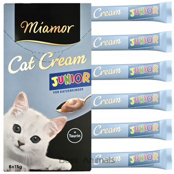 Вершковий крем для кошенят Miamor Cat Cream Snack з таурином для здоров'я і розвитку 15 г (6 шт)