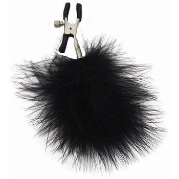 Зажимы для сосков с черными перьями Feathered Nipple Clamps (12112000000000000)
