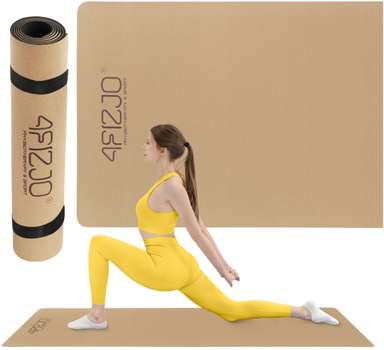 Коврик (мат) спортивный 4FIZJO Cork 183 x 61 x 0.4 см для йоги и фитнеса (P-5907739319562)