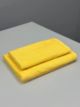 Комплект рушників 50х90 см, 70х140 см жовтий 100% бавовна 400 г/м2