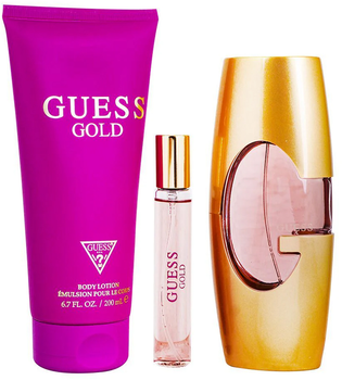 Zestaw damski Guess Gold Woda perfumowana 75 ml + Woda perfumowana 15 ml + Balsam do ciała 200 ml (85715329882)