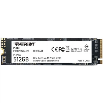 Накопитель SSD 512GB Patriot P300 M.2 2280 PCIe 3.0 x4 NVMe TLC (P300P512GM28)