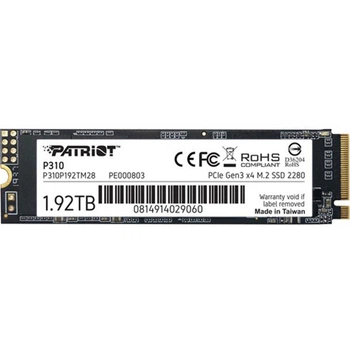 SSD Patriot P310 1,92 ТБ M.2 PCIe NVMe 3.0 x4, SmartECC, чтение/запись 2100/1800 МБ/с(DL_03A381966734)