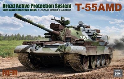 Збірна модель 1/35 Танк Т-55AMD система активного захисту "Drozd" RFM RM-5091