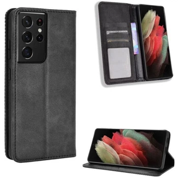 Чехол-книжка Deexe Retro Style для Samsung Galaxy S21 Ultra (G998) - Black