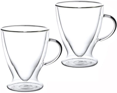 Термокружки фигурные с двойным дном набор 2шт 300ml стекло