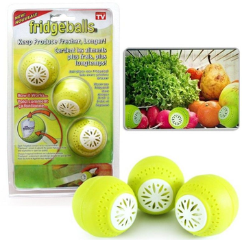 Поглиначі запаху для холодильника Fridge Balls MG-194 3 шт силікагель, нейтралізатор запахів для кухні та ванної, освіжувач повітря