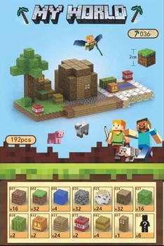 Магнитный конструктор Minecraft Уютный дом 192шт, Детский конструктор Майнкрафт на магнитах