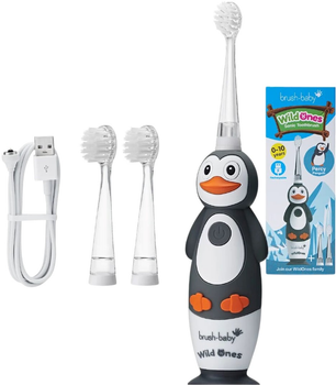 Szczoteczka dla dzieci Brush-Baby WildOnes Sonic Pingwin 0-10 lat (5060178102789)