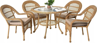 Zestaw mebli ogrodowych OTE Roma (OTE-001-ROMA-DINNER-SET-BOHO)