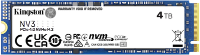 SSD диск Kingston 4TB M.2 PCI Express 4.0 x4 3D QLC (SNV3S/4000G)