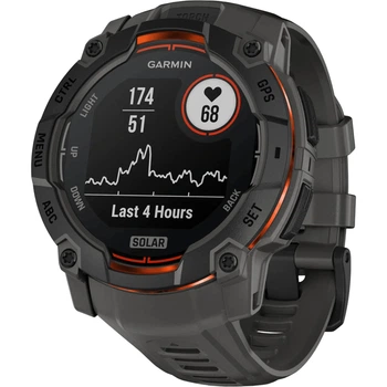 Смарт годинник Garmin Instinct 3 50mm Solar Black with Charcoal Band (010-02935-00)