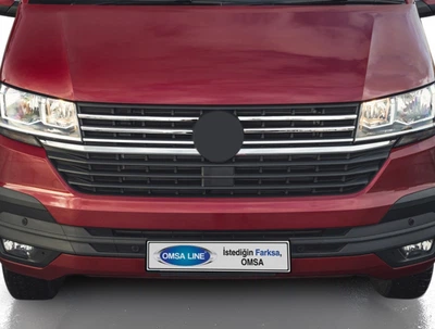 4 Накладки на решітку радіатора для Volkswagen T6 2019+, нержавіюча сталь, хром