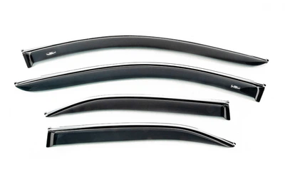 Ветровики с хромированным молдингом для Toyota Camry 2006-2011 (4 шт, HIC)