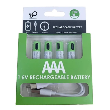 Аккумуляторные батарейки Smartoools AAA 1.5V с разъёмом Type-C (4 шт)