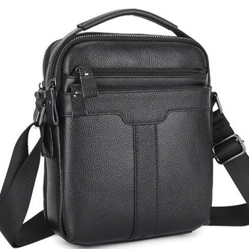 Мужская кожаная сумка-барсетка с ручкой Tiding Bag черная 19 х 23 х 6 см (631-MA-089)