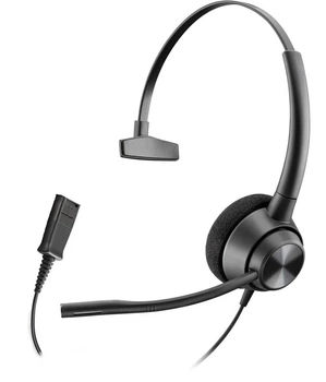 Гарнітура Poly On-ear EncorePro 310 моно, комп'ютерна, з дротовим підключенням QD, 0.762м, чорна