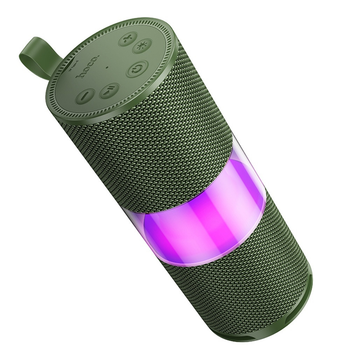 Портативная Bluetooth колонка Hoco HC29 с LED подсветкой, BT5.4, 15W, 1800mAh, 3h, FM, TF, USB, TWS, army green