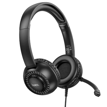 Проводные наушники HOCO Pure headphones W112, Omnidirectional microphone, 3.5mm, 2.8m, black