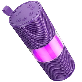 Портативная Bluetooth колонка Hoco HC29 с LED подсветкой, BT5.4, 15W, 1800mAh, 3h, FM, TF, USB, TWS, purple