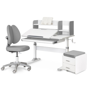 Комплект (L) Evo-Kids TH-330 Grey (парта + крісло + тумба) (арт. TH-330 + Y-412 Lite + BD C3_GREY) Сірий