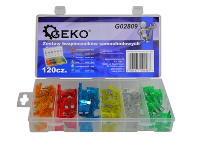 Комплект автомобильных предохранителей 120 шт Geko (G02809)