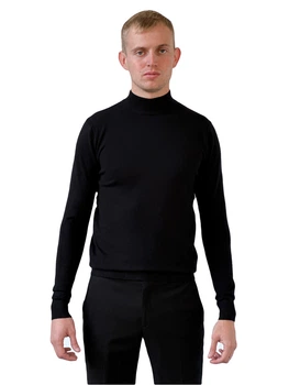 Класичний чоловічий гольф великого розміру чорний 4XL