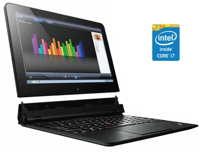 Нетбук-трансформер Б-клас Lenovo ThinkPad Helix / 11.6" (1920x1080) IPS Touch / Intel Core i7-3667U (2 (4) ядра по 2.0 - 3.2 GHz) / 8 GB DDR3 / 256 GB SSD / Intel HD Graphics 4000 / WebCam / Win 10 Pro / 2x АКБ б/в