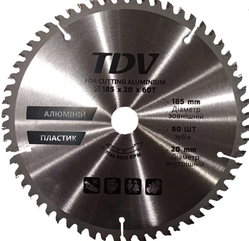 Диск пильный по алюминию, ламинату, пластику 185*60*20 TDV