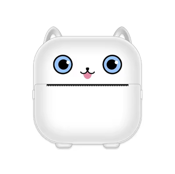 Термопринтер детский Белый Mini Printer Bluetooth с функцией наклеек