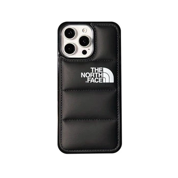 Чехол пуховик для iPhone 13 Pro матовый The North Face, защитный, Чёрный