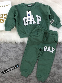 Костюм для мальчика (свитшот+джогеры) GAP 116 см зеленый