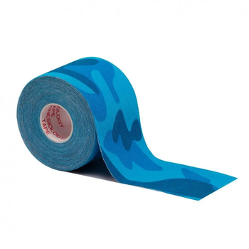 Тейп Кінезіо 3.8 см, кінезіологічна стрічка Kinesiology Tape Sportstape Sport & Therapy, 3.8 см, камуфляж синій