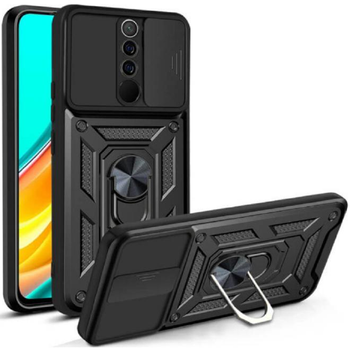 Протиударний чохол Armor Ring + захиcт камери для Xiaomi Redmi 9 Simon case чорний