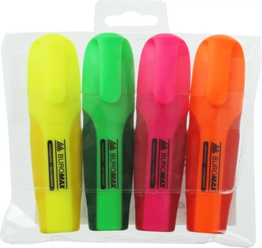 Набор текст-маркеров Buromax Neon с резиновыми вставками 4 шт (BM.8904-84)