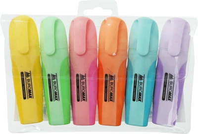 Набір текст-маркерів Buromax Pastel 6 шт. з гумовими вставками (BM.8905-96)