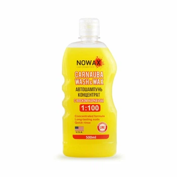 Автошампунь Nowax Carnauba WashWax концентрат 1:100 карнаубский воск 500мл для ручной мойки кузова автомобиля моющее средство для защиты лакокрасочного покрытия (LO-TH_11C)