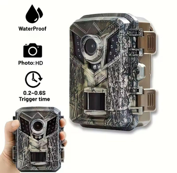 Фотопастка міні камера Outdoor mini DL006 16Мп з дисплеєм 2 дюйми PIR датчик руху нічна зйомка кут огляду 120 град