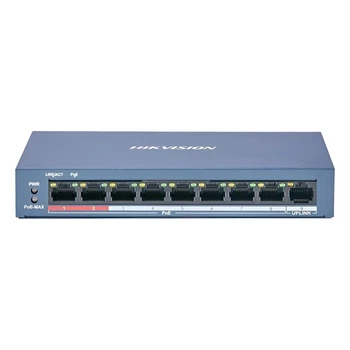 Сетевой 8-портовый коммутатор Hikvision DS-3E0109P-E(C), неуправляемый, 1.8 Гбит/с