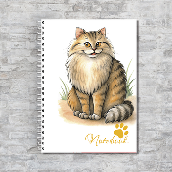 Блокнот А5 Кот + котенок на пружине 50 чистых листов бумага 80 г/м² ENTERSTORE (art. NTB-CAT-2501A5)
