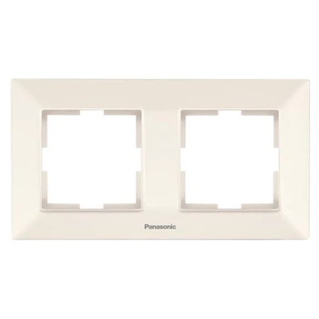 Рамка двомісна горизонтальна Panasonic Arkedia Slim крем WNTF0802-2BG