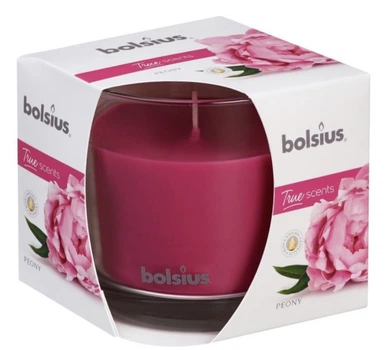 Свеча в стекле Bolsius 95/95 c ароматом пиона