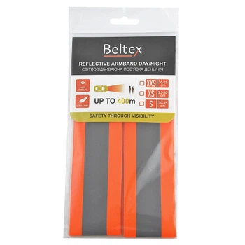 Светоотражающая повязка Beltex оранжевая XS 25-30см для детей защитная сигнальная повязка для безопасности на дороге (LO-TH_11C)
