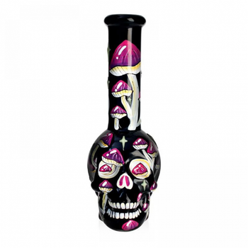 Скляний бонг Skull Mix Print Mushrooms 25см