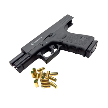 Стартовий пістолет Kuzey GN19 black, чорні ручки, з дод. магазином