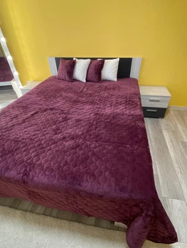 Покрывало ТЕП велюровое Velour Ромб круглый Марсала полуторное 150х210 см Двустороннее