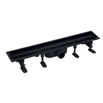 Душовий трап MIXXUS DRAIN-06-30 BLACK 70x300 мм з пластиковою основою та накладкою з нержавіючої сталі (MI6526)