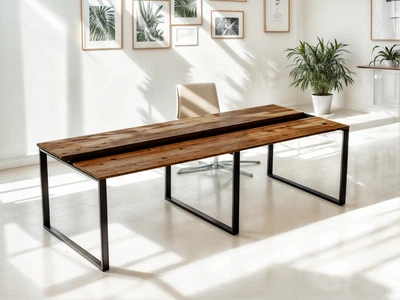 Стіл для переговорів Tobi Sho LOFT Volcano КСЛВ/2/36 стільниця 36 мм, 2700х1100х765 Фаєрвуд